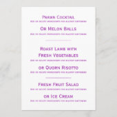 Cloches De Menu Mariage Violet Et Ruban (Dos)