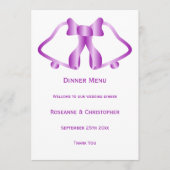 Cloches De Menu Mariage Violet Et Ruban (Devant)