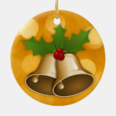 Cloches de Noël d'or et Ornement de Holly (Dos)