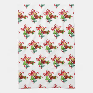 cloches de noël serviette de cuisine