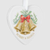 Cloches d'or 50e anniversaire mariage sur mesure (devant)