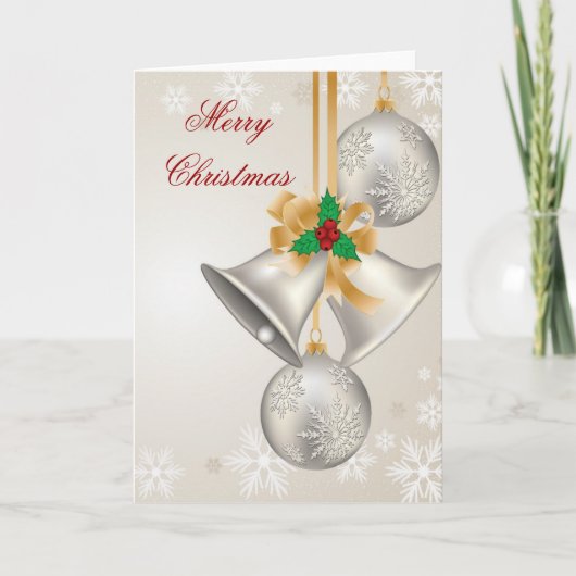 Cloches Et Ornements De Noël Carte De Voeux (Devant)