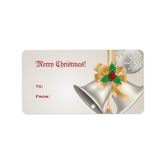 Cloches Et Ornements De Noël Sur Étiquette D'Ivoir (Devant)