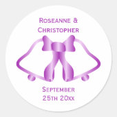 Cloches Et Ruban À Sticker Faire-part de mariage V (Devant)