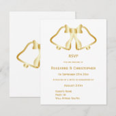 Cloches Et Ruban De Cartes RSVP Gold Wedding (Devant / Derrière)