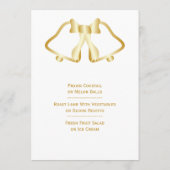 Cloches Et Ruban De Menu Mariage Or (Dos)
