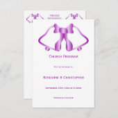 Cloches Et Ruban Du Programme De Mariage Violet (Devant / Derrière)