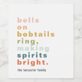 Cloches sur Bobtails Étiquette de vin personnalisé (Étiquettes simples)