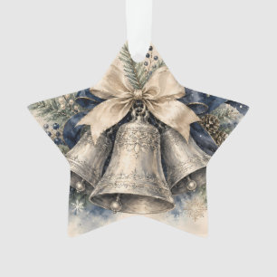 Clochettes de Noël Élégantes en Argent Aquarelle