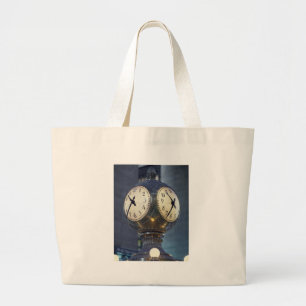 Clock Concursus Grand Central Station New York Grote Tote Bag