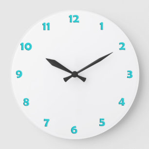 Clock Face Numbers - tuerkis Grote Klok