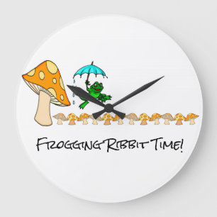 Clock Frogging Ribbit Time Mushroom Grote Klok