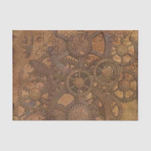 Clock Gears Steampunk Art Tissuepapier (Voorkant)