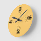 Clock - Honey Bee on comb Ronde Klok (Hoek)