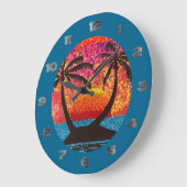 Clock - Island Sunset seen Through Porthole Grote Klok (Hoek)