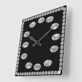 Clock met Inspirerend woorden: zwart & bling Vierkante Klok (Hoek)