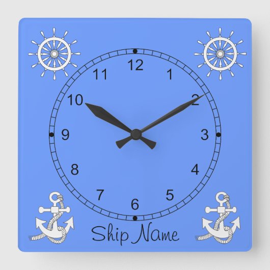 Clock - Nautical Theme Vierkante Klok (Voorkant)