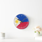 Clock Philippino flag Bubble Design Ronde Klok (Huis)