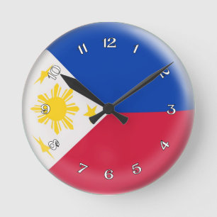 Clock Philippino flag Bubble Design Ronde Klok