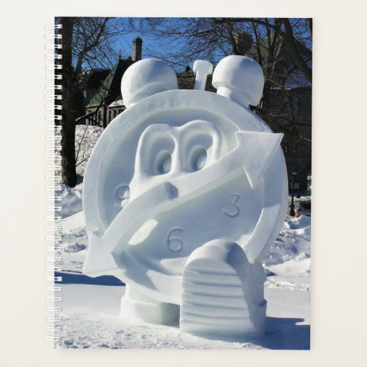 Clock Snow Sculpture, Quebec, Canada Planner (Voorkant)