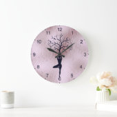 CLOCK - YOGA LADY SILHOUETTE TREE GROTE KLOK (Huis)