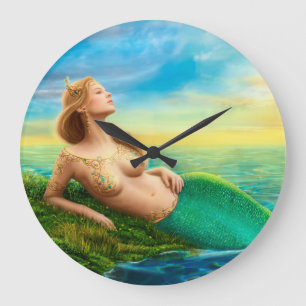 Clocks Fantasy Mermaid Grote Klok