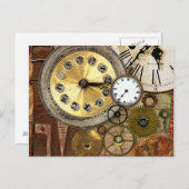 Clocks oude Steampunk Art Briefkaart (Voorkant / Achterkant)