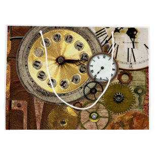 Clocks oude Steampunk Art Large Cadeautasje