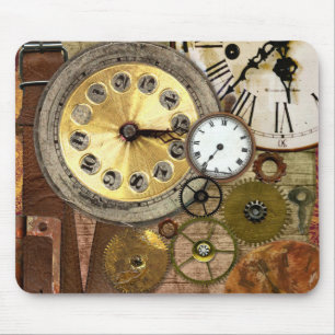 Clocks oude Steampunk Art Muismat