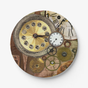 Clocks oude Steampunk Art Papieren Bordje