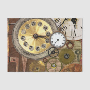 Clocks oude Steampunk Art Tissuepapier