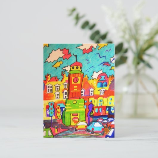 Clocktower Fun Briefkaart (Staand voorkant)