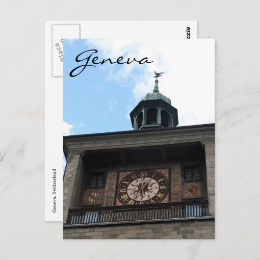 clocktower genève briefkaart (Voorkant / Achterkant)