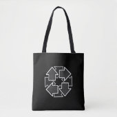 Clockwise Arrows Minimal Geometric Black Variant 2 Draagtas (Voorkant)