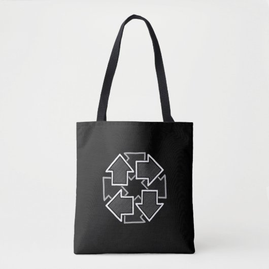 Clockwise Arrows Minimal Geometric Black Variant 2 Draagtas (Voorkant)