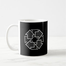 Clockwise Arrows Minimal Geometric Black Variant 2 Koffiemok
