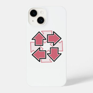 Clockwise Arrows Minimal Geometric Red iPhone 14 Hoesje