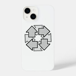 Clockwise Arrows Minimal Geometric White Variant 1 iPhone 14 Hoesje