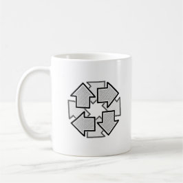 Clockwise Arrows Minimal Geometric White Variant 1 Koffiemok