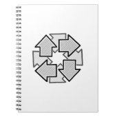 Clockwise Arrows Minimal Geometric White Variant 1 Notitieboek (Voorkant)
