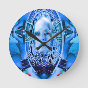 Clockwork Blue Ronde Klok
