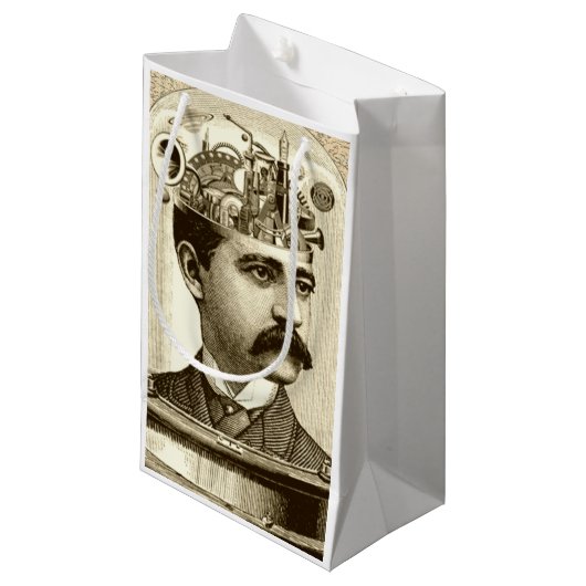 Clockwork Brain STEAMPUNK Klein Cadeauzakje (Voorkant Gekanteld)