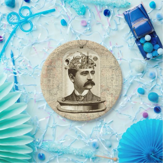 Clockwork Brain STEAMPUNK  Papieren Bordje (Feest)