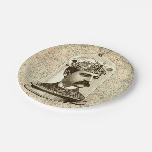 Clockwork Brain STEAMPUNK  Papieren Bordje (Gekanteld)