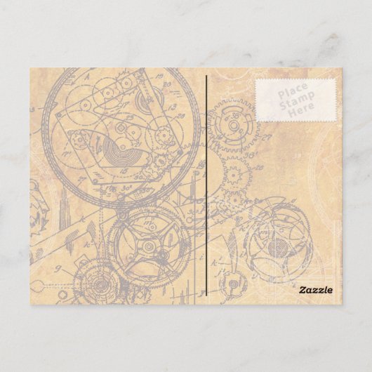 Clockwork Collage Briefkaart (Achterkant)