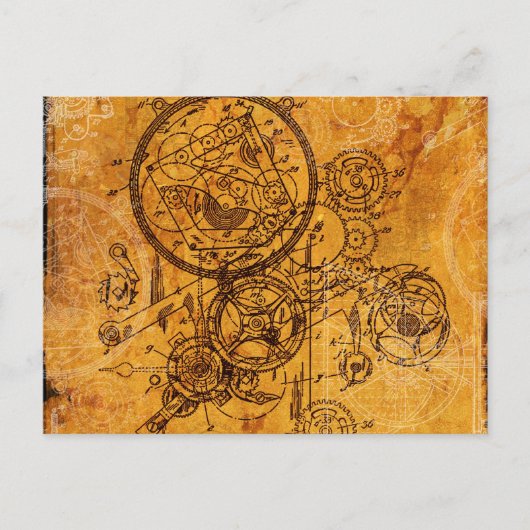 Clockwork Collage Briefkaart (Voorkant)