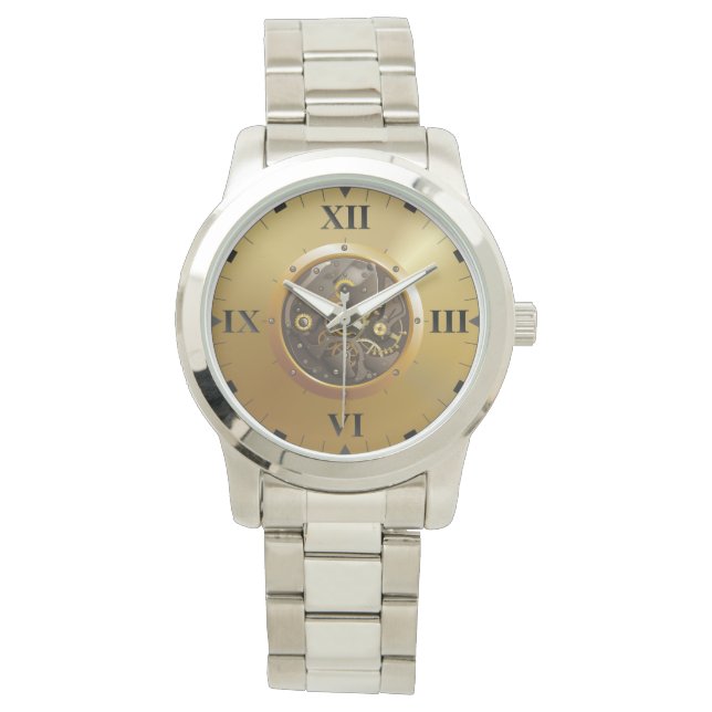 clockwork met roman wijzerplaat horloge (Voorkant)