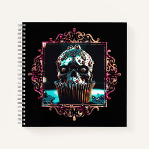 Clockwork schedel cupcake notitieboek