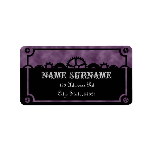 Clockwork Silhouette, étiquette de adresse mariage (Devant)