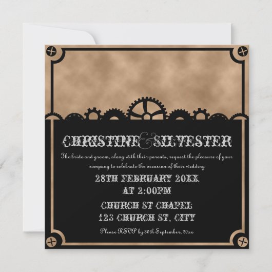 Clockwork Silhouette, invitation 5.25x5.25 (Devant)